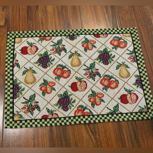 Set of 4 Fruit Mosaic Vintage Placemats - Picture 1 of 6